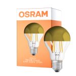 Osram Classic LED E27 Pære Filament Mirror Guld 6.5W 650lm - 827 Ekstra Varm Hvid | Erstatter 50W
