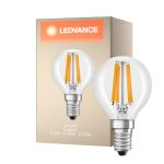 Ledvance Classic LED E14 Pære filament klar 4.2W 470lm - 927 ekstra varm hvid | bedste farvegengivelse - dæmpbar - erstatter 40W