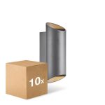 Fordelspakke 10x Nordlux Nico Vægbelysning Aluminium Antracit Up & Down | IP54 - Egnet til 2x GU10