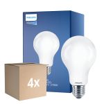 Fordelspakke 4x Philips Classic LED Pære E27 Pære matt 17.5W 2452lm - 827 ekstra varm hvid | erstatter 150W