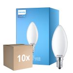 Fordelspakke 10x Philips Corepro LED Kerte E14 matt 6.5W 806lm - 827 ekstra varm hvid | erstatter 60W
