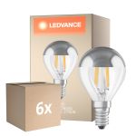Fordelspakke 6x Osram Classic LED E14 Kugle Filament Klar 4W 350lm - 827 Ekstra Varm Hvid | Erstatter 31W