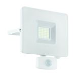 Eglo Vægbelysning Faedo 3 Aluminium Hvid 31W 3400lm - 850 Kold Hvid | IP44 - Bevægelsessensor