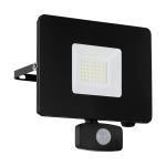 Eglo Vægbelysning Faedo 3 Aluminium Sort 31W 3400lm - 850 Kold Hvid | IP44 - Bevægelsessensor