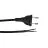 Noxion Euro Forsyningskabel Sort - C7 Europlug + Åbne ender - 2m - 2 pole 0,75mm2